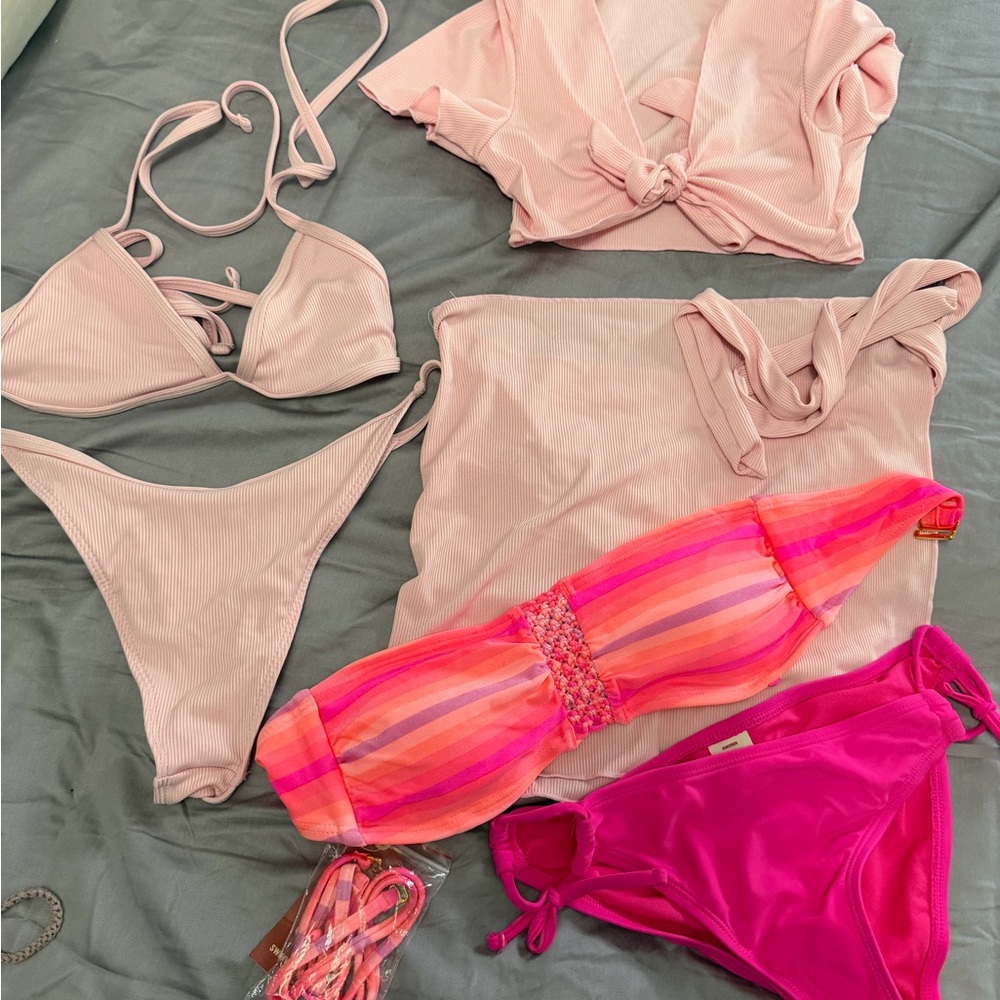 Pink and Orange Women's Bikini Set